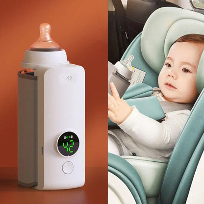 Portable Wireless Rechargeable Baby Bottle Warmer with USB Charging and Insulation Sleeve for Constant Temperature Milk Heating