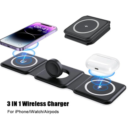 3 in 1 foldable Wireless Charger Pad Stand