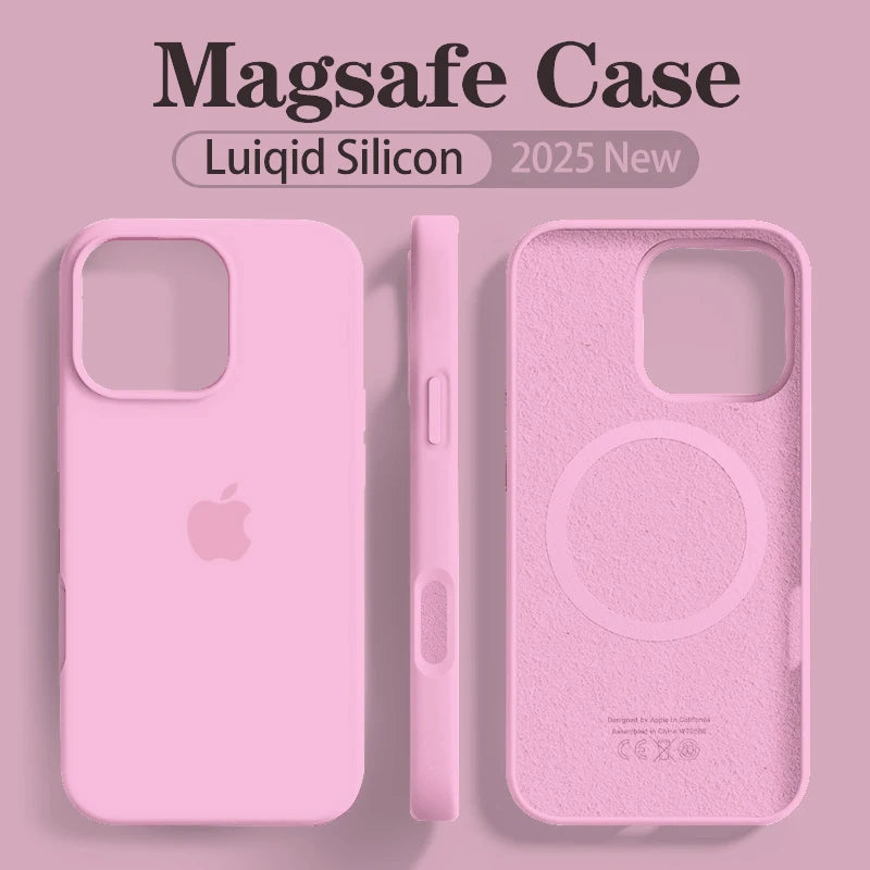 Capa oficial de silicone líquido Magsafe para celular