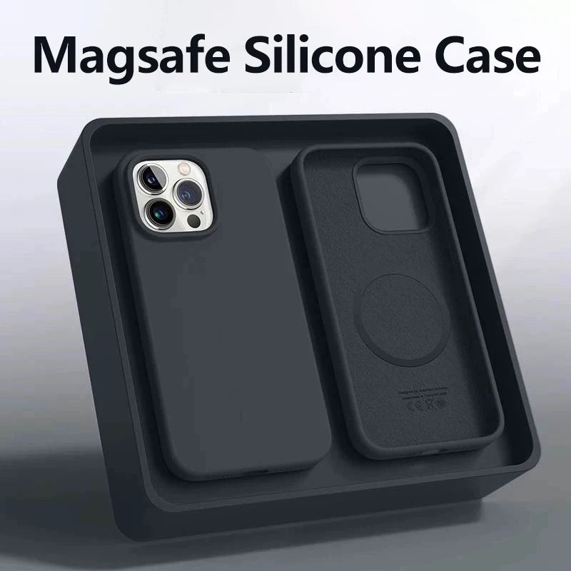 Capa oficial de silicone líquido Magsafe para celular