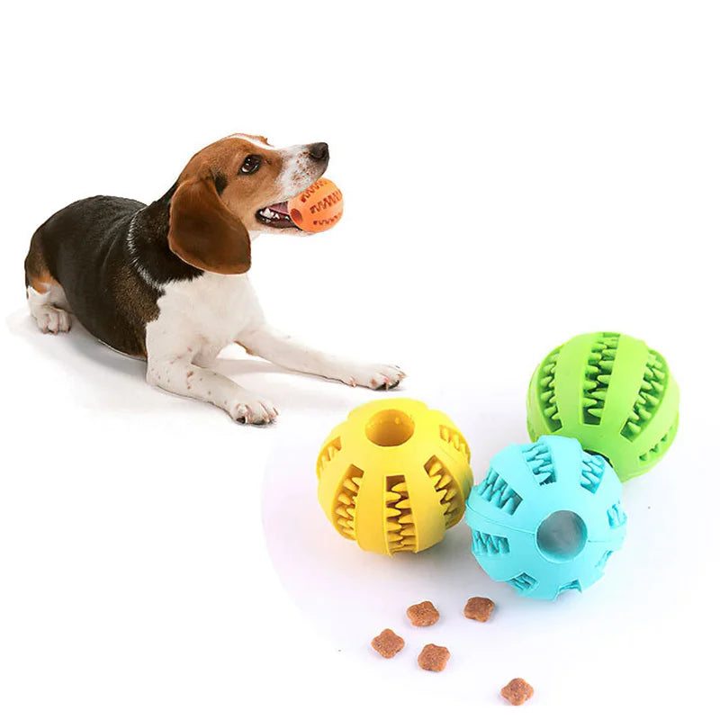 Bola de brinquedo para cachorro, bola de brinquedo não tóxica resistente a mordidas para cães de estimação, filhotes de gatos, comida para animais de estimação, alimentador de guloseimas, bola de limpeza de dentes