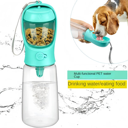 Garrafa de água para animais de estimação, material portátil de qualidade alimentar, para cães e gatos, para viagem, copo de água para animais de estimação, com dispensador de alimentos, garrafa de água para filhotes