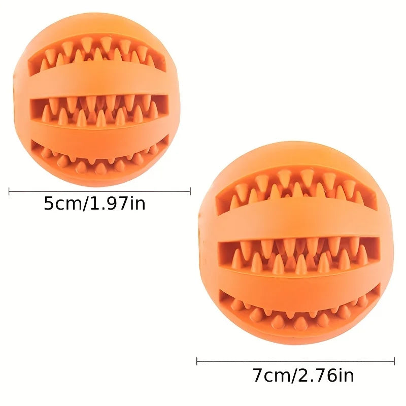 Bola de brinquedo para cachorro, bola de brinquedo não tóxica resistente a mordidas para cães de estimação, filhotes de gatos, comida para animais de estimação, alimentador de guloseimas, bola de limpeza de dentes