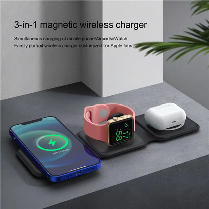 3 in 1 foldable Wireless Charger Pad Stand