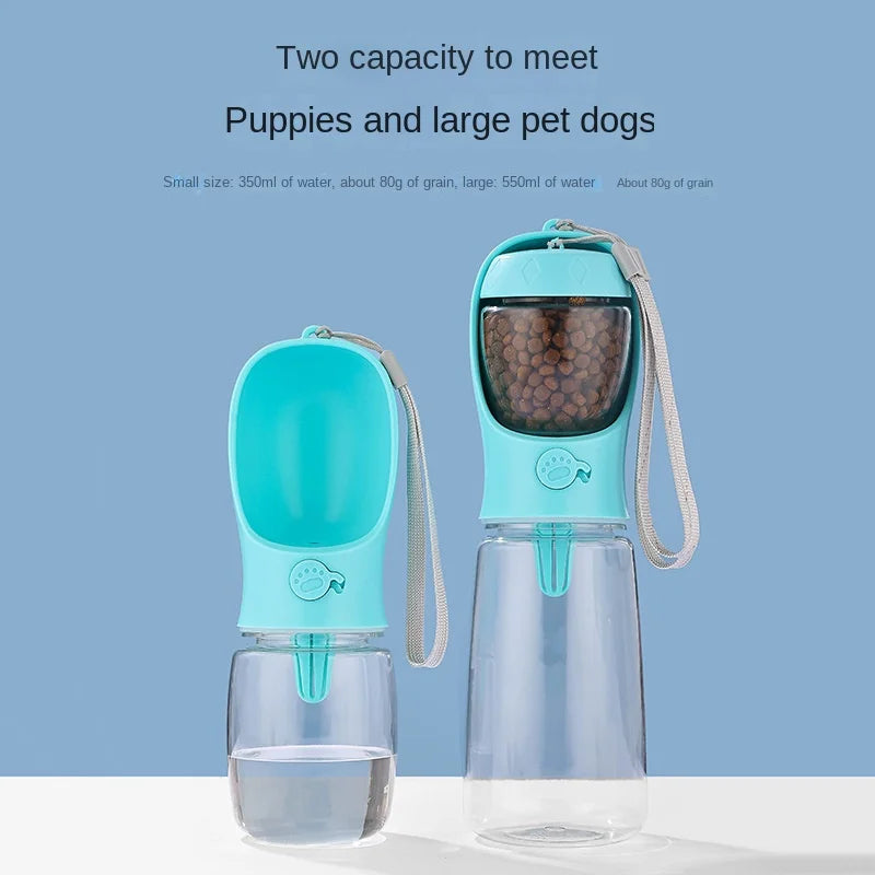 Garrafa de água para animais de estimação, material portátil de qualidade alimentar, para cães e gatos, para viagem, copo de água para animais de estimação, com dispensador de alimentos, garrafa de água para filhotes