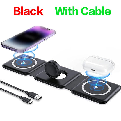 3 in 1 foldable Wireless Charger Pad Stand