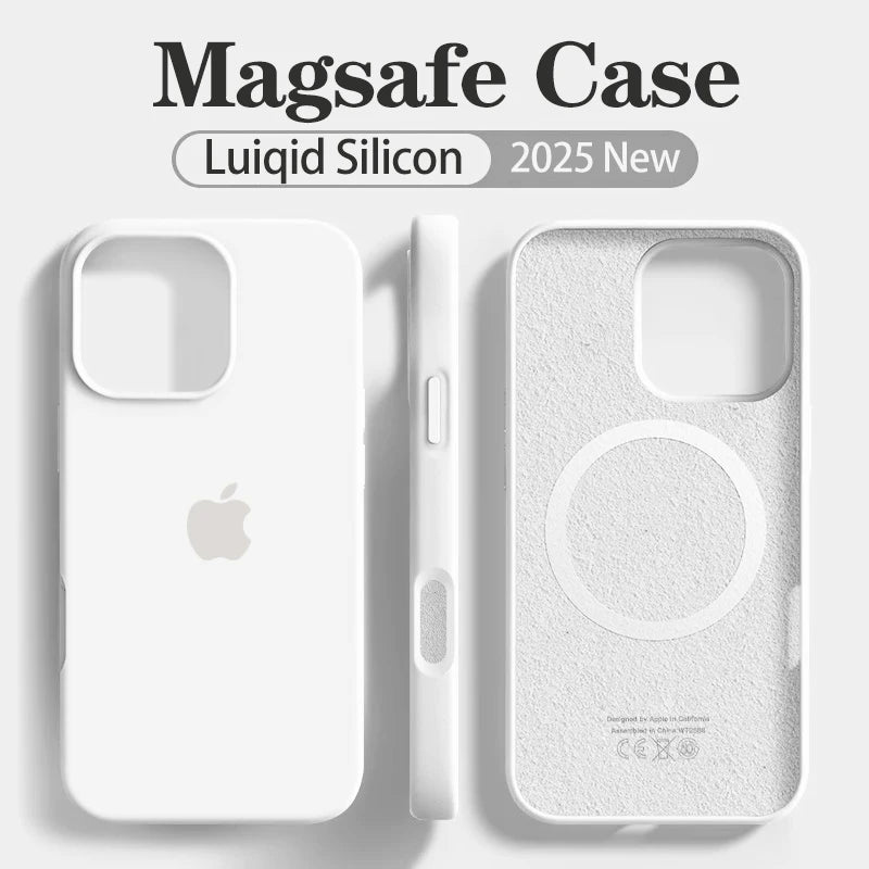 Capa oficial de silicone líquido Magsafe para celular